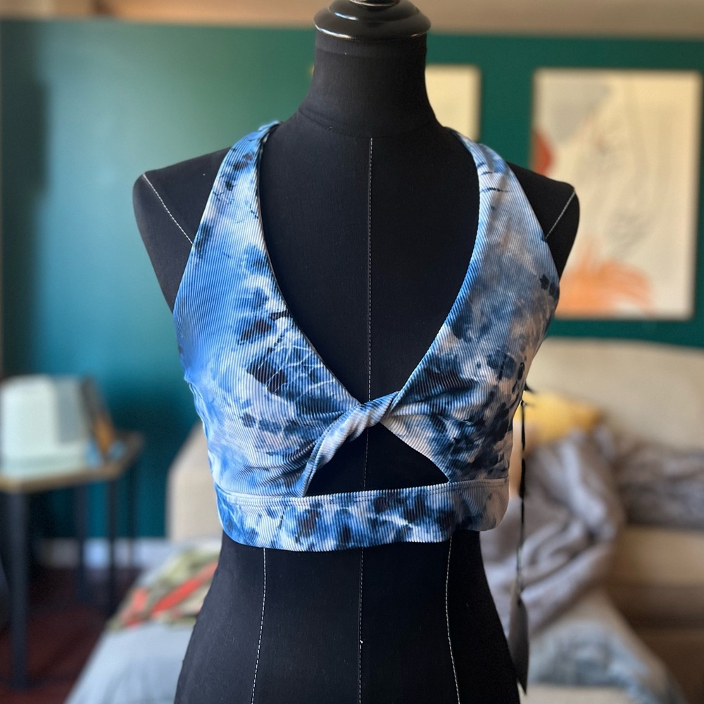 Beach Riot Tie Dye Twist Front Cutout Sports Bra